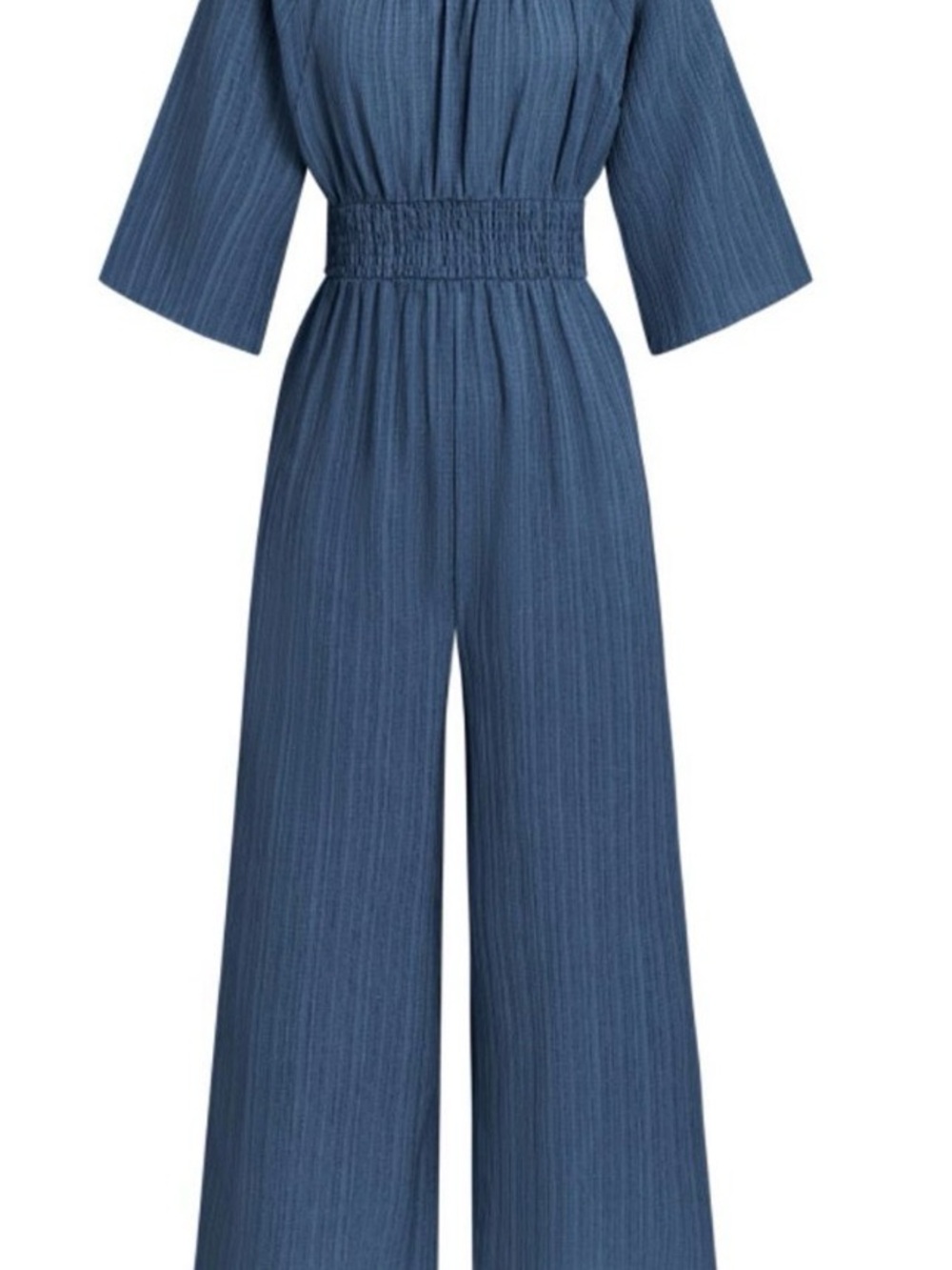 Cupshe Navy Blue Off-Shoulder Jumpsuit